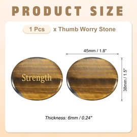 PATIKIL Natural Thumb Worry Stone, 1.8"x1.5" Oval Crystal Stone with Inspirational Words, Pocket Rock Anxiety Crystals for Women Stress Gifts Meditation, Yellow Brown(Style 17)