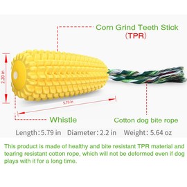 LosFong Ultra-Durable Dog Chew Toys for Aggressive Chewers - Indestructible Corn Cob Design with Squeaker, Tough Puppy Teething Toys for Small, Medium & Large Breed Dogs