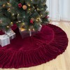 72-Inch Ruffled Velvet Christmas Tree Skirt, Thick Foam-Lined Heavy Duty