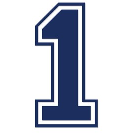 Applicable Pun Varsity Number 1 - Vinyl Decal - Dark Blue (Navy) 4 Inches Tall