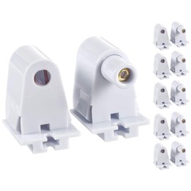 EFAYCRR (6 Pairs) Tombstone Base Holder Socket Connector with T8 T10 T12 Single Pin FA8 8ft LED Bulb Light Replacement Fluorescent Plunger Lampholder