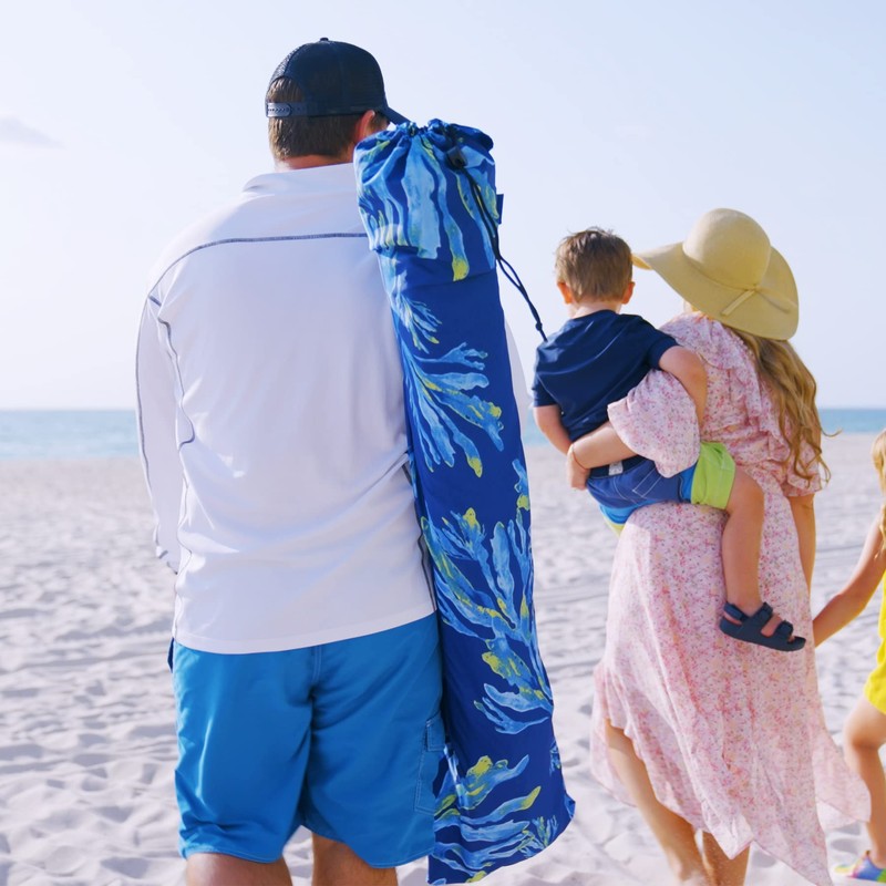 AMMSUN Beach Cabana, 6.2'×6.2' Beach Canopy, Easy Set up and