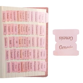 Bible Tabs for Journaling Supplies, Pink for Women and Girls, Laminated Rose Gold Large Print Index Tabs Old and New Testament for Study