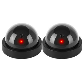 Dummy Dome Security Camera with Flashing Red LED Light Indoor Outdoor Use for Home Office Garage Easy Install Realistic Look Available in 1, 2 or 4 Pack (2)
