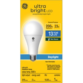 GE Ultra Bright LED 200 Watt Replacement, Daylight, A21 General Purpose Bulb (1 Pack)
