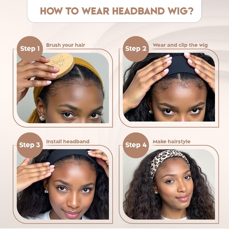 Curly Headband Wig - Deep Wave & Water Wave Headband