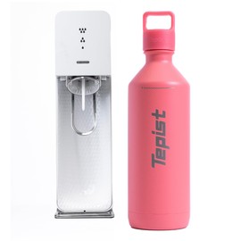 Tepist ThirtyO 30oz Stainless Steel Bottle Compatible with Sodastream Machines | Powder Coated Coral | Vacuum Sealed | Double Walled | Leak-Proof | Easy to Carry | Reusable Bottle