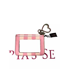 Victoria's Secret ID Card Case, Signature Stripe and lip keychain NWT