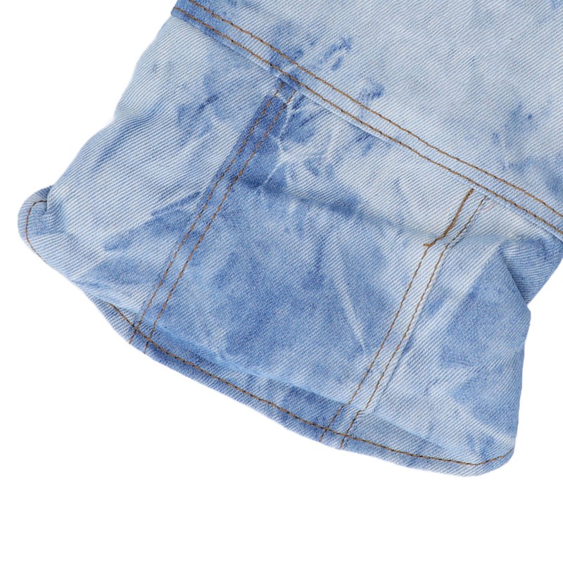 Dog Jean Coat Warm Cold Weather Plush Denim Pet Jacket