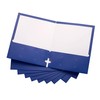 10 Pack Two Pocket Folders, Blue, Strong Thick Paper Folders,