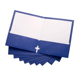 10 Pack Two Pocket Folders, Blue, Strong Thick Paper Folders, for Letter Size, by ACTIVITYya