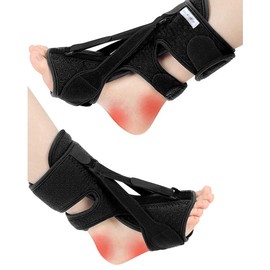 Dr.WYFOOT Plantar Fasciitis Brace for Plantar Fasciitis Relief,Plantar Fasciitis Night Splint,Foot Drop and Achilles Tendonitis Brace,Night Splint for Plantar Fasciitis Men & Women(1 Pce Black)