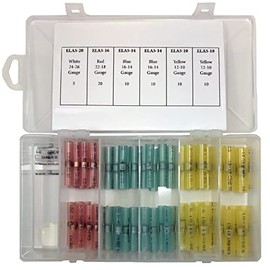 Sherco-Auto 65 Pieces Elektralink Heat Shrink Sealed Solder Butt Splice Connector Assortment Kit - 4 Sizes