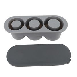 Hollow Cylinder Ice Cube Tray Quick Release Silicone High Low Temperature Resistant with Lid 3 Hollow Cylinder Ice Cube Maker for 30oz 40oz Grey