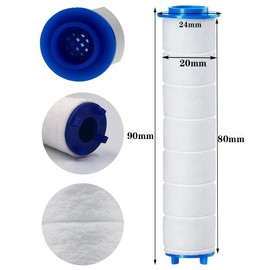 Shower Head Filter, Pack of 10 Replacement Filters for Shower Head, PP Cotton Filter, Water Core Cotton Core, Shower Head Filter for Rain Shower Head