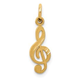 14K Gold Treble Clef Charm Music Note FindingKing