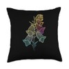 Line Art Foxglove Digitalis Floriculture Foxgloves Throw Pillow