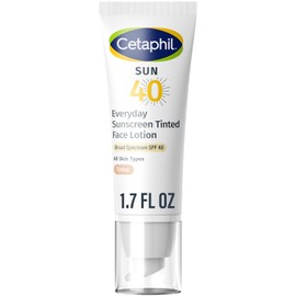 Cetaphil - Protector solar facial mineral tintado, SPF 40, piel sensible, 1.7 fl oz
