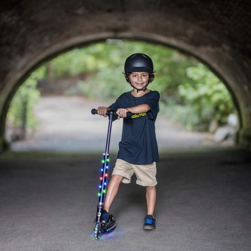 -Wheel Light-Up Kick Scooter, Light Up Deck and Wheels, Height