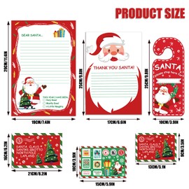 VEYLIN Letter to Santa Kit, 7PCS Letter to Santa Includes Letter, Envelopes, Door Hanger, Sticker Sheet and Pen