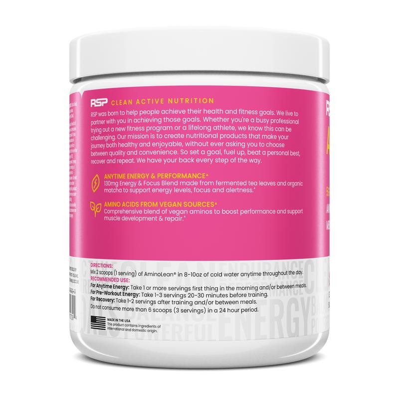 AminoLean Energy Powder - Clean Caffeine from Natural Green Tea,