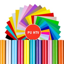 Heat Image Transfer Vinyl Paper Iron On HTV Vinyl for Cricut All Cutter Machine Colour T Shirt Fabric, 24 Colors 12x10”