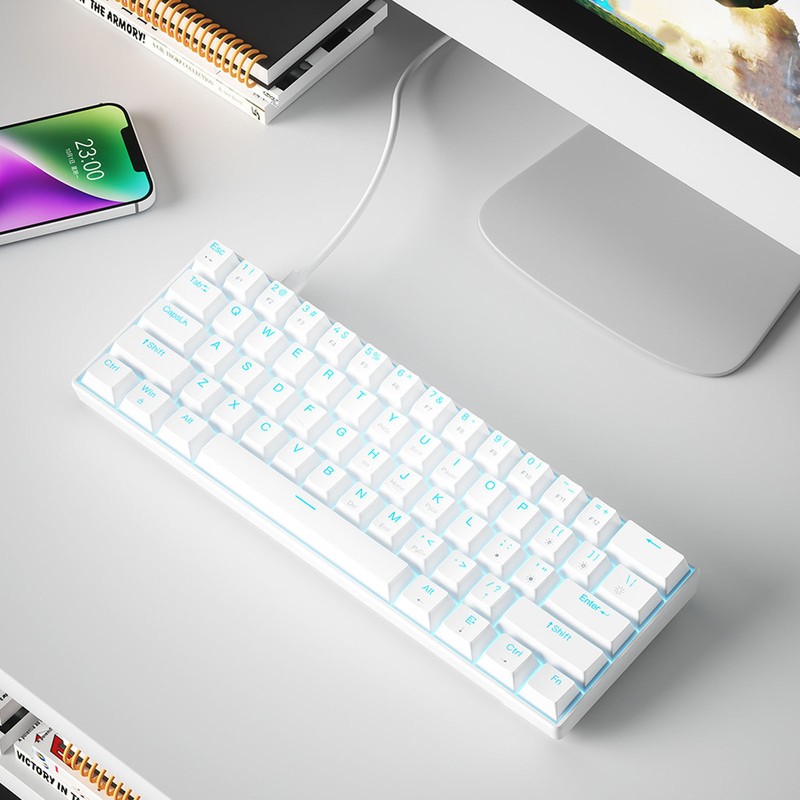61 Key Mechanical Keyboard Portable Compact 60% Gaming Keyboard with