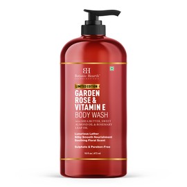 Botanic Hearth Garden Rose & Vitamin E Body Wash – Limited Edition, with Shea Butter, Sweet Almond Oil & Rosemary Leaf Oil – 16 fl oz (473 ml) – Sulphate & Paraben-Free, Luxurious Lather