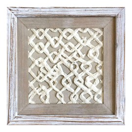 12X12 Rustic Abstract Swirls Rice Paper Framed Wall Art Shadow Box Decor with Front Glass