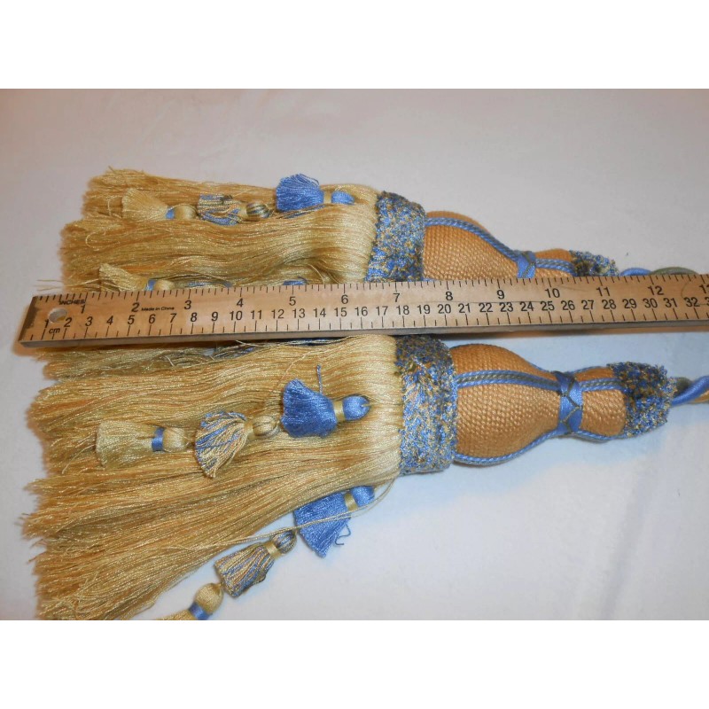 Lee Jofa Carousel 11.5" Double Tassel Tieback Yellow Blue for