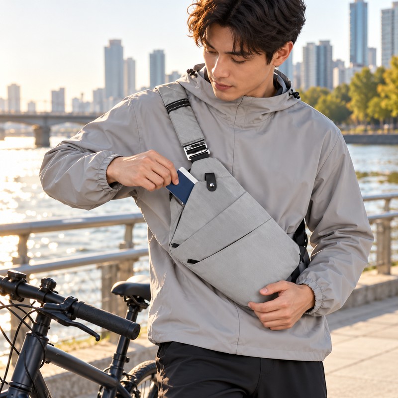 Anti-Theft Travel Sling Bag – Ultra-Thin Nylon Crossbody Chest Bag
