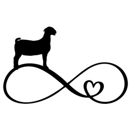 Goat Infinity Love NOK Decal Vinyl Sticker |Cars Trucks Vans Walls Laptop| Black |5.5 x 3.5 in|NOK1960