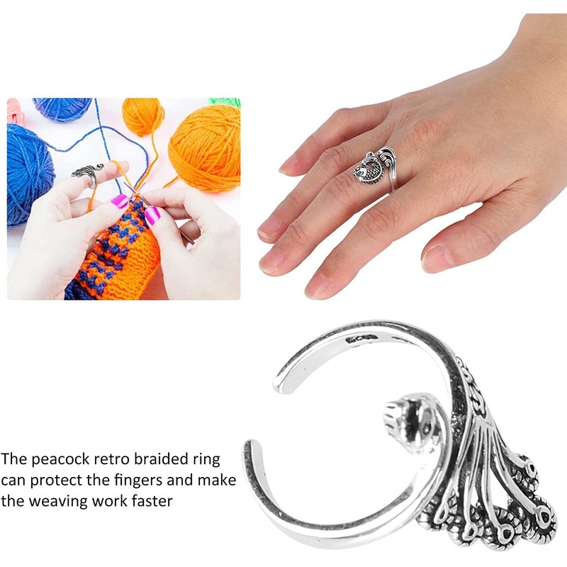 LYSAIMG 3Pcs Crochet Loop Ring,Adjustable Knitting Loop Crochet,Loop Ring Knitting