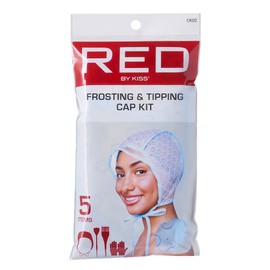 Red by Kiss Hair Dye Coloring and Highlighting Kit Frosting and Tipping Cap kit (5 Piece Kit)