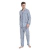 amaxer Mens 100% Cotton Pajamas Set Long Sleeve Pjs Button
