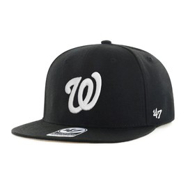 47 Washington Nationals Mens Womens No Shot Captain Adjustable Snapback Black White Hat