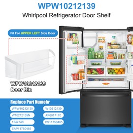 UPGRADED WPW10212139 Refrigerator Door Shelf Bin Left Compatible with Whirlpool Refrigerator Door Shelf WRF555SDH WRX735SDBM W10212139 Cantilever Bin Replacement For Maytag Refrigerator Door Shelf