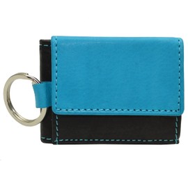 flevado Sporty Handy Wallet with Key Fob Case Sports Purse in Black/Blue, black-blue