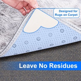 Kadrama 16 Pack Rug Grippers from Rug to Carpet, Rug to Carpet Grippers for Rugs on Top of Carpet, Carpet to Carpet Gripper Stop Rug Moving On Carpet,Anti Slip Rug Grips Tape Underlay