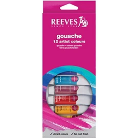 Reeves Gouache Colour Tube Set, 10 ml - 12 Pack