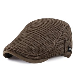 Firejoy Boina Plana para Hombre, Boina Transpirable para Hombres, Boina de Estilo Ingles Ajustable, Sombrero Clásico para Hombre Newsboy Hat, Boina Elegante para Pesca Golf Senderismo.(Marrón)