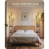 GOEBLESON Floor Lamp with Shelves, Boho Floor Lamp with Foot
