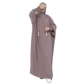 Abaya Muslim Dress Abaya Batwing Sleeve Prayer Clothes Middle East Kaftan Dubai Islamic Dress Solid Casual Loose Fit Arabian Outfit Ramadan Long Dresses (Small (Size 1), Taro), Taro