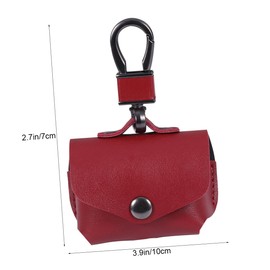 KICHOUSE Simple Imitation Leather Earphone Case Cover for Wireless Headphone Protector Buckle Precise Cut for Charging Easy to Carry Dust Design