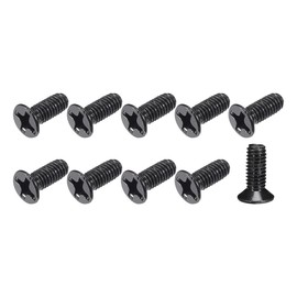 METALLIXITY Flat Head Machine Screws (M3 x 8mm) 150pcs, Carbon Steel Phillips Screws -for Home Office Appliance Equipment 3C Equipment Products，Black