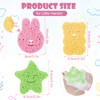 3Pcs Wood Pulp Cotton Baby Sponge Set for Bathing: Rabbit,