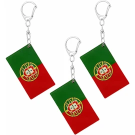 Llavero de bandera de Portugal, cadenas acrílicas en forma de D, banderas portuguesas, llaveros para hombres y mujeres, llavero de coche estilo para decoración (3 piezas), Varios colores, 2 x