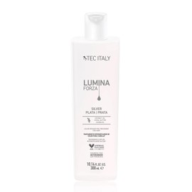 TEC ITALY Lumina Forza Silver Tratamiento Intensificador de Color 300 ml | Matizador Silver Profesional para Cabello Teñido, Gris o Rubio | Neutraliza Tonos Amarillos, Intensifica el Color y Aporta Brillo | Tecnología Ilumina
