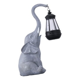 SSHHUI Cute Solar Lights 11.8 Inch Elephant Figurines Garden Sculpture Decor Lucky Elephant Outdoor Garden Statues Outside Garden