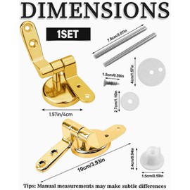 TPZORJX 2 Sets Toilettensitz Scharnier, Zinklegierung Scharnier mit Schrauben, Toilettendeckel Beschläge, Universal Toilettensitz, Toilettendeckel Schließung Fastener (Gold)